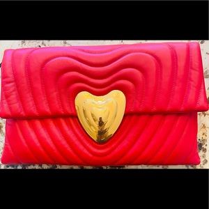 ESCADA RED Authentic Brand New Soft Leather Clutch with Beautiful details ♥️♥️